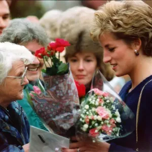 Princess Diana, HRH The Princess of Wales, greets well-wishers during her visit to Princess Diana, HRH The Princess of Wales, greets well-wishers during her visit to