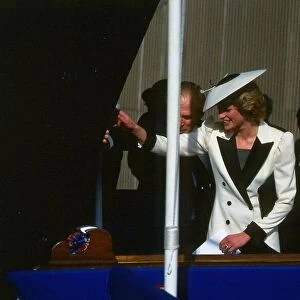 Princess Diana launching the Frigate HMS Cornwall at Yarrow Shipbuilders Ltd in