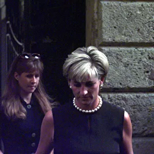 Princess Diana leaves the home of slain Italian fashion designer Gianni Versace in
