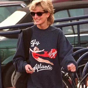 Princess Diana leaving her gym at the Chelsea Harbour club, London