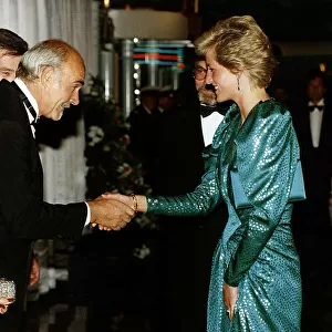 Princess Diana meets Sean Connery at the Royal Gala Premiere for The Hunt for Red October