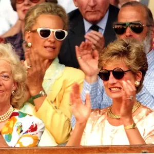 Print of Princess Diana with her mother at Wimbledon Print of Princess Diana with her mother at Wimbledon