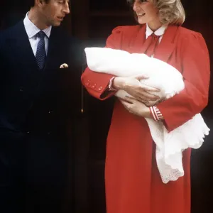 Princess Diana and Prince Charles Leaving St Mary's Hospital Print