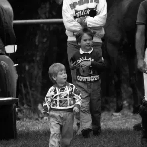 Princess Diana with Prince Harry and Prince William at the Polo 11 / 05 / 1987 Princess Diana with Prince Harry and Prince William at the Polo 11 / 05 / 1987