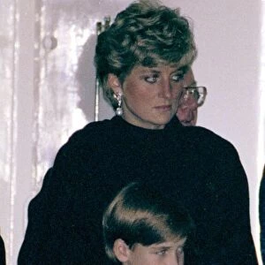 Princess Diana and Prince William aboard the Royal Yacht Britannia during the Royal tour