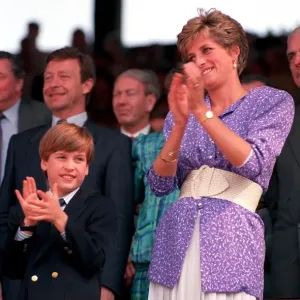 Print of Princess Diana and Prince William at Wimbledon 1991