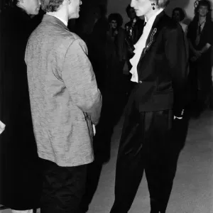 Princess Diana, Princess of Wales, with admirer Bryan Adams during the intermission of