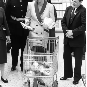 Princess Diana at Tesco, Southport Print 11th September 1990 Princess Diana at Tesco, Southport Print 11th September 1990