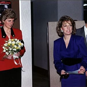 Princess Diana, the Princess Of Wales arrives to open the Childline Headquarters in