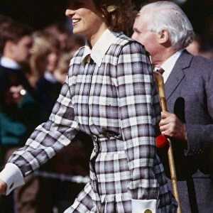 Princess Diana, the Princess of Wales attends the annual Braemar Highland Games