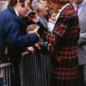 Princess Diana, Princess of Wales on a visit to Edinburgh, Scotland