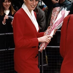 Princess Diana, the Princess of Wales, visiting the British Deaf Association in London