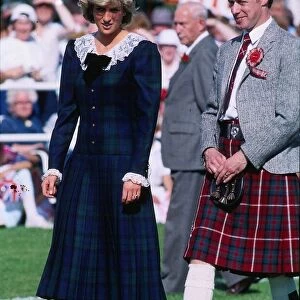 Princess Diana, Princess of Wales, on a walkabout at the Rothesay Highland Games