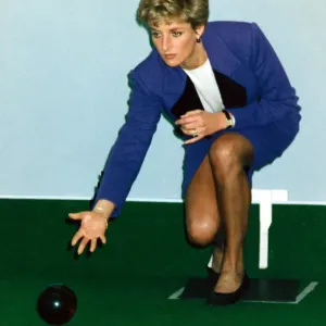 Princess Diana in Bowling Action - Glasgow Centre Print 1991