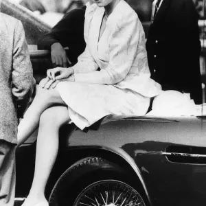 Princess Diana on Prince Charles' J reg Aston Martin Print 16th June 1987