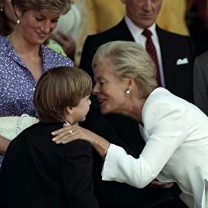 Princess Diana and her son Prince William with The Duchess of kent at the Wimbledon