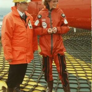 Princess Diana on the BP Forties Oil Rig Print 1985 Princess Diana on the BP Forties Oil Rig Print 1985