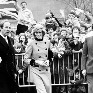 Princess Diana on walkabout in Easterhouse Estate Glasgow during her visit to Glasgow
