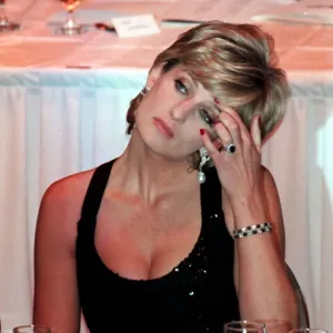 Princess Diana wears black evening dress during a reception where she was to receive a Princess Diana wears black evening dress during a reception where she was to receive a