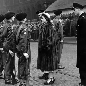 Princess Elizabeth inspecting the Guard of Honour provided by the 8th Ardwick Battalion