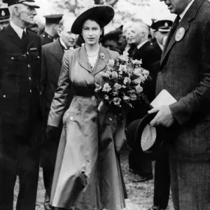 Princess Elizabeth (later Queen Elizabeth II) during a visit to Wales