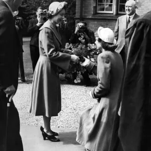 Princess Elizabeth (later Queen Elizabeth II) during a visit to Worcester, West Midlands Princess Elizabeth (later Queen Elizabeth II) during a visit to Worcester, West Midlands