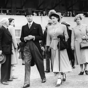 Princess Elizabeth pictuerd with her father King George VI leaving the Royal Box for Princess Elizabeth pictuerd with her father King George VI leaving the Royal Box for