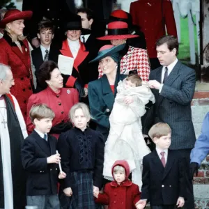 Princess Eugenie outside church after being christened being held by her Mother Duchess Princess Eugenie outside church after being christened being held by her Mother Duchess