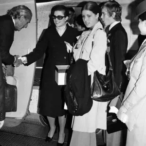 Print of Princess Grace arriving at Heathrow with family Print of Princess Grace arriving at Heathrow with family