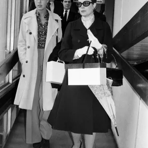 Princess Grace of Monaco arrives at Heathrow with Princess Caroline who is returning to Princess Grace of Monaco arrives at Heathrow with Princess Caroline who is returning to