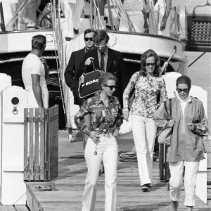 Print of Princess Grace hosting Princess Anne aboard Cecelia Print of Princess Grace hosting Princess Anne aboard Cecelia