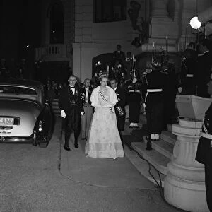Princess Grace and Prince Rainier III arrive for a special ballet performance
