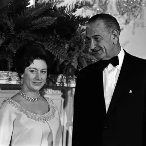 Princess Margaret with Lyndon B Johnson Print 1965 Princess Margaret with Lyndon B Johnson Print 1965