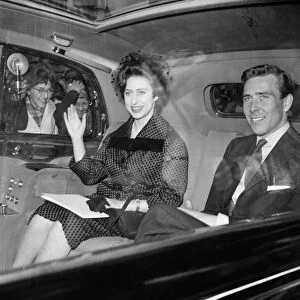 Princess Margaret and Antony Armstrong-Jones attend their wedding rehearsal at