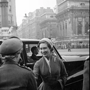 Princess Margaret attends the Army Nursing Service in London November 1954