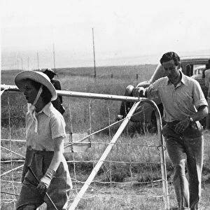 Princess Margaret and Group Captain Peter Townsend photographed at Harrismith during