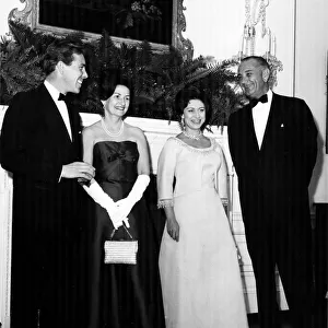 Princess Margaret and Lord Snowdon pictured with President Lyndon Johnson (far right