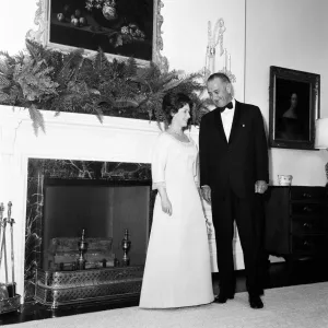 Princess Margaret - November 1965 with President Lyndon B Johnson at a reception Princess Margaret - November 1965 with President Lyndon B Johnson at a reception