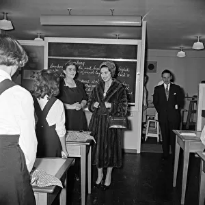 Princess Margaret opens St Judes School, Bethnal Green. 28th October 1959