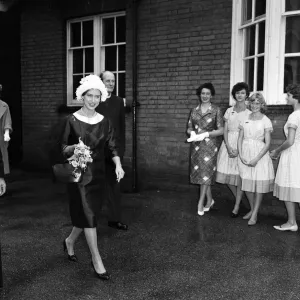 Print of Princess Margaret visiting a school in Windsor, 1960