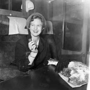 Princess Margrethe of Denmark Arrives in London Print, 2nd October 1960 Princess Margrethe of Denmark Arrives in London Print, 2nd October 1960