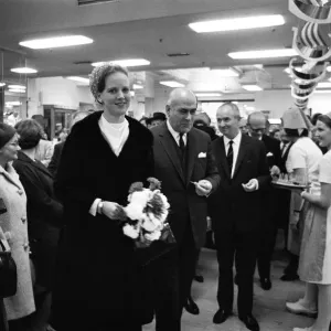 Print of Princess Margrethe at the Danish Food Centre in Manchester, 1968