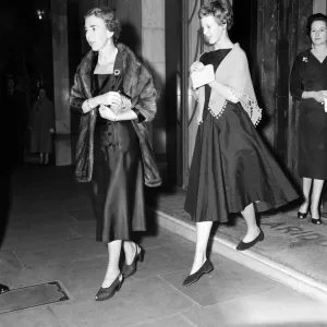 Princess Margrethe leaving Clardiges with her mother Queen Ingrid of Denmark Princess Margrethe leaving Clardiges with her mother Queen Ingrid of Denmark