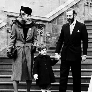 Princess Michael Of Kent with Husband and son at Windsor December 1982