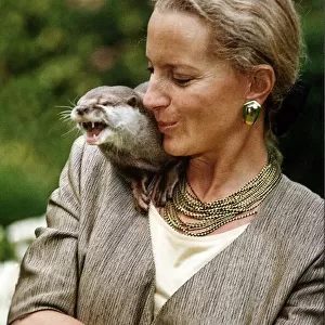 Princess Michael of Kent with an otter on her shoulder