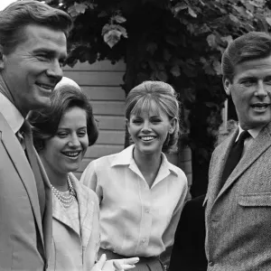 Princess Muna al-Hussein of Jordan is shown around Elstree Studios by Steve Forrest