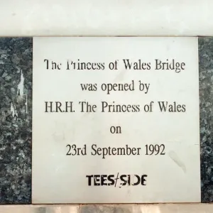 La Placa del Puente de la Princesa de Gales, Stockton, 23 de septiembre de 1997.
