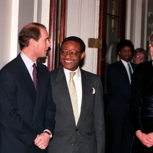 Print of Princess Diana and Prince Edward at a Commonwealth Reception