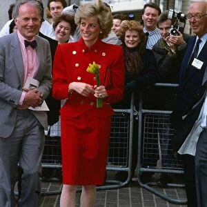 Princesss Diana, the Princess of Wales, arrives for a visit to St Mary