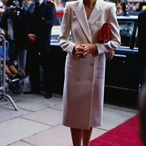Princesss Diana, Princess of Wales on a visit to the Commonwealth Arts Festival in